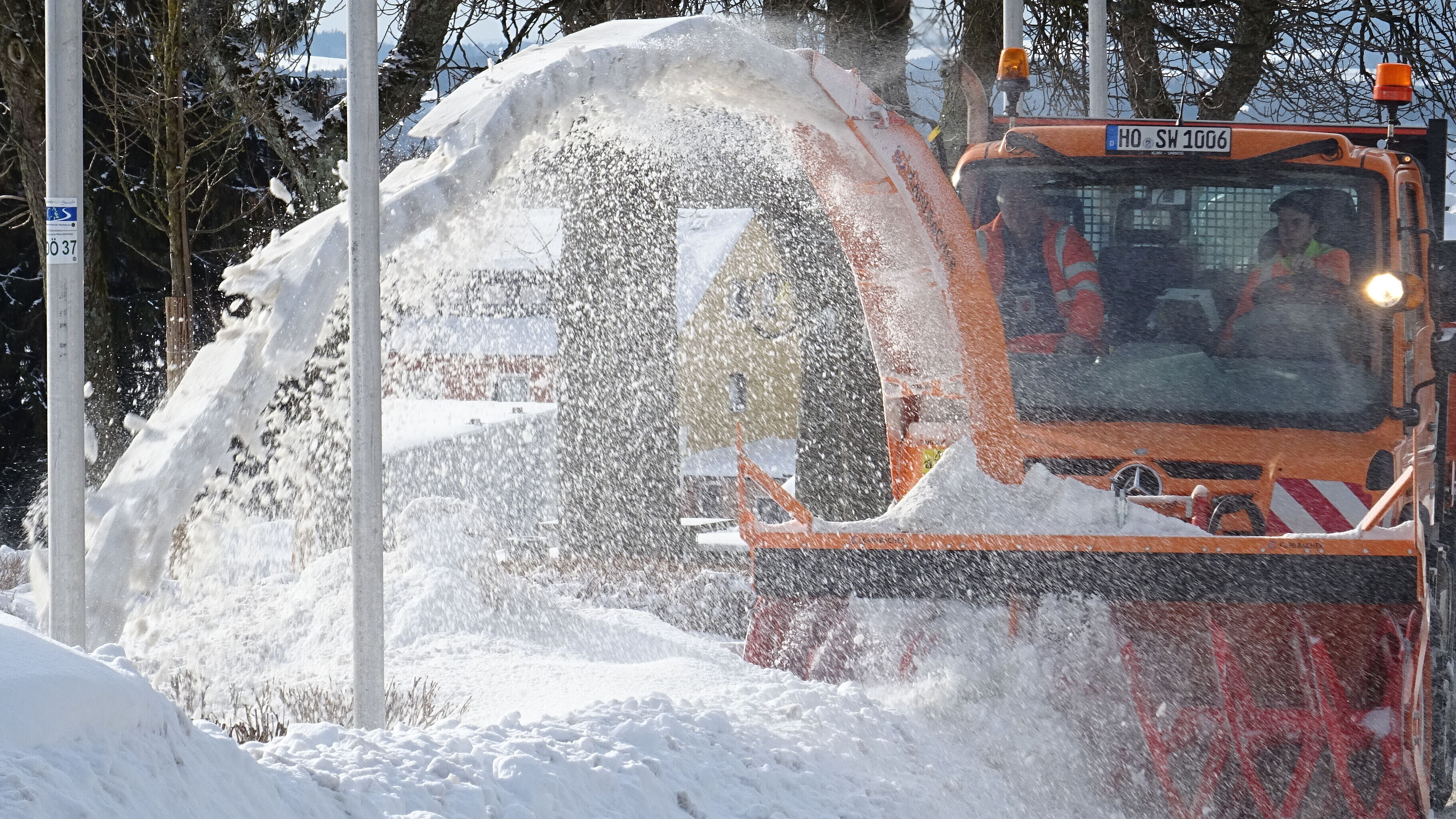 Schneefräse im Einsatz